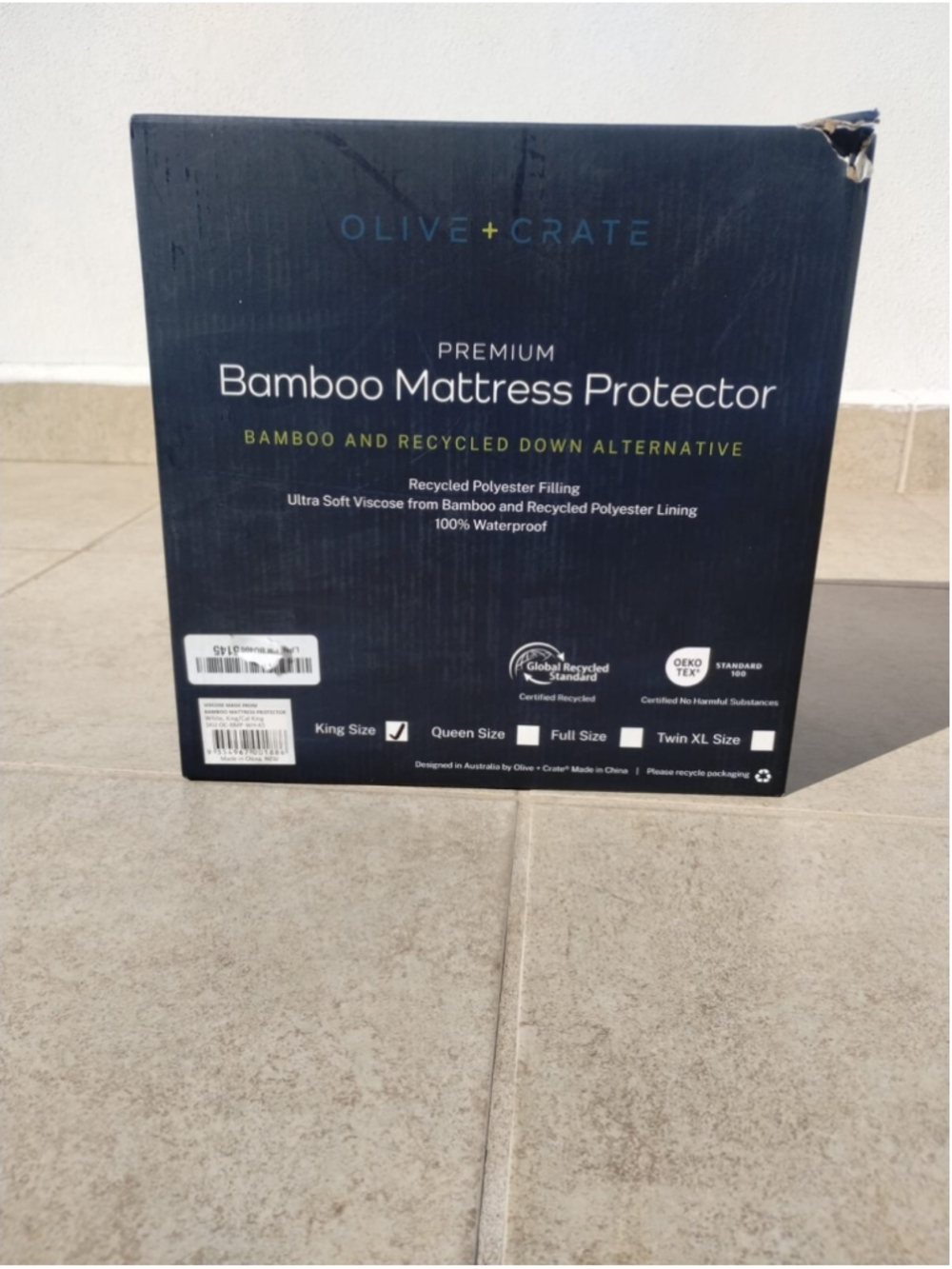 Olive Crate (2) Waterproof & Cooling Bamboo Mattress Cover KING